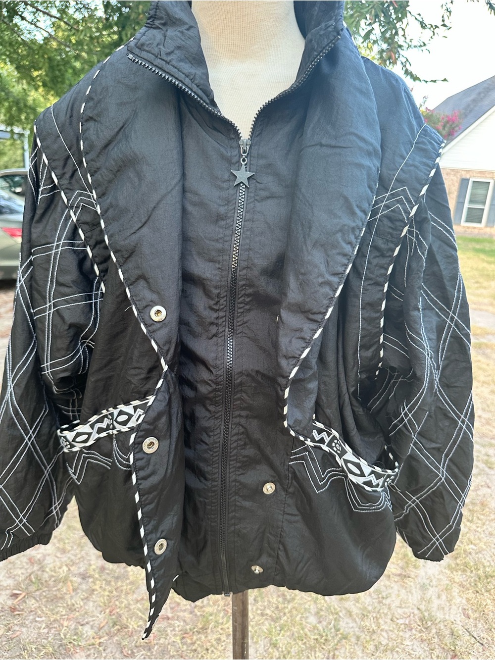 Vintage Lavon Black Windbreaker Jacket – Size Large